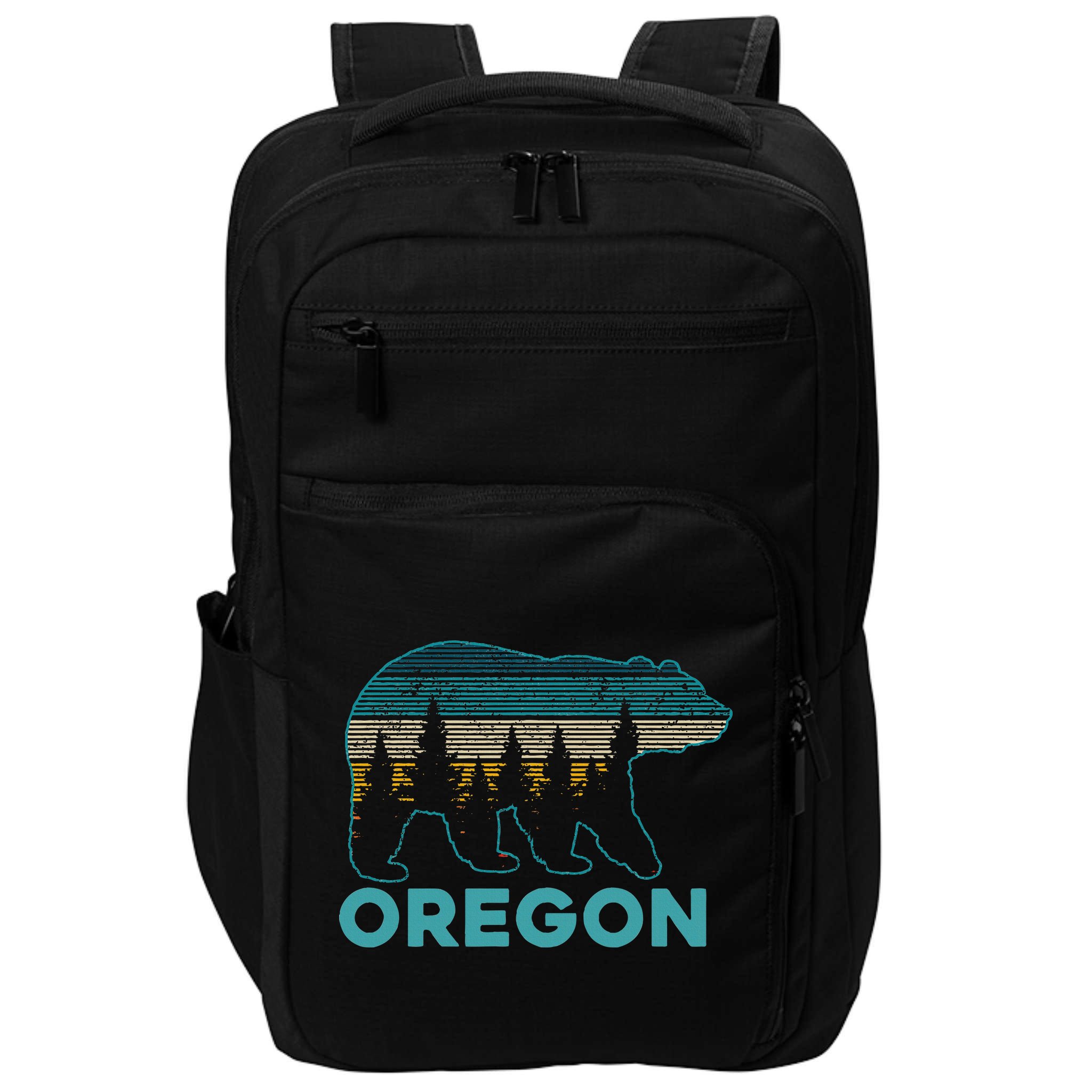 Oregon Vintage Grizzly Bear Nature Hiking Souvenir Impact Tech Backpack