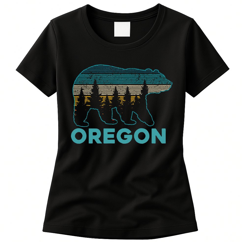 Oregon Vintage Grizzly Bear Nature Hiking Souvenir Womens T-Shirt