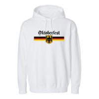 OKTOBERFEST Vintage German Flag Coat Of Arms Banner Crest Garment-Dyed Fleece Hoodie