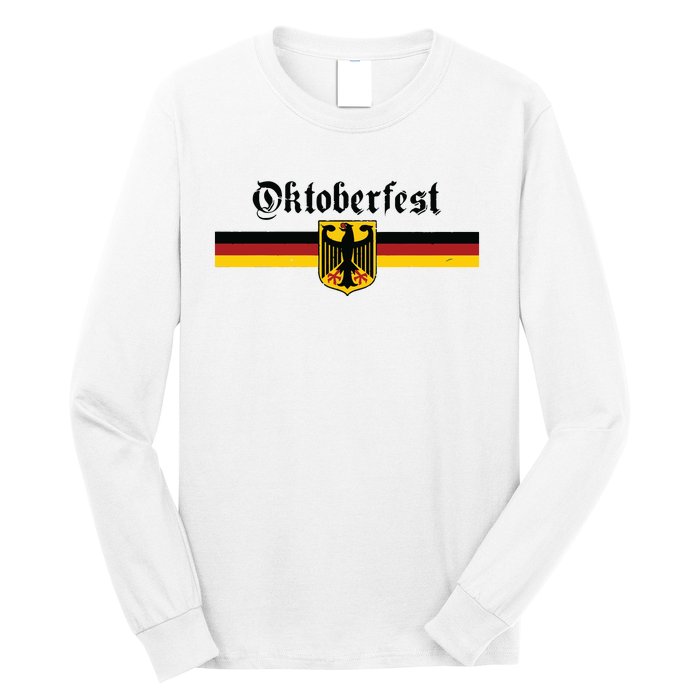 OKTOBERFEST Vintage German Flag Coat Of Arms Banner Crest Long Sleeve Shirt