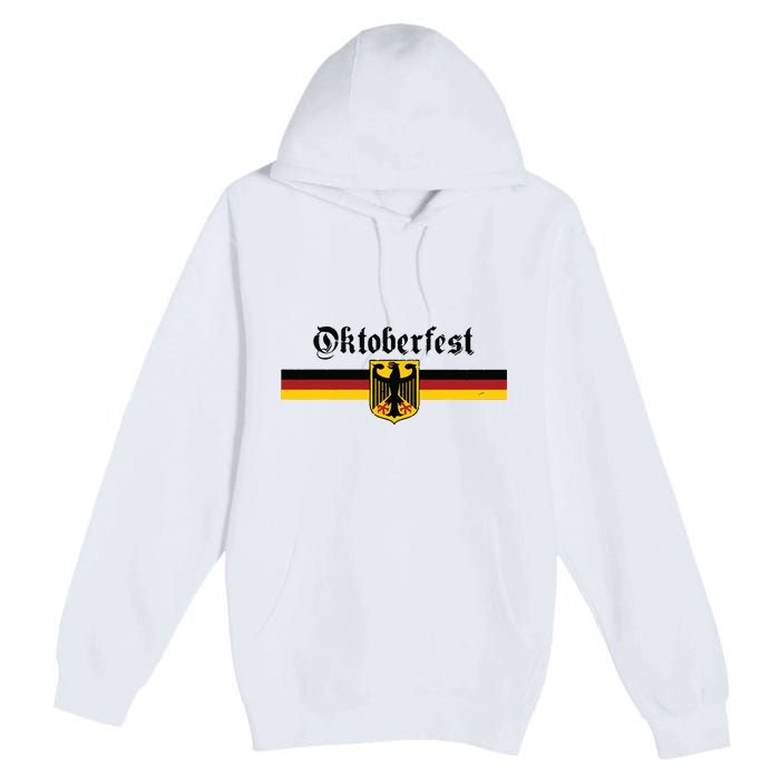 OKTOBERFEST Vintage German Flag Coat Of Arms Banner Crest Premium Pullover Hoodie