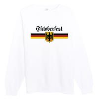 OKTOBERFEST Vintage German Flag Coat Of Arms Banner Crest Premium Crewneck Sweatshirt