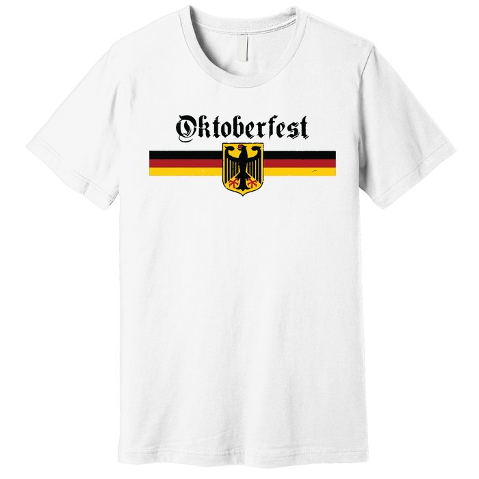 OKTOBERFEST Vintage German Flag Coat Of Arms Banner Crest Premium T-Shirt