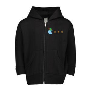 Oktoberfest Video Game Eating Pretzels Retro Gamer Toddler Zip Fleece Hoodie