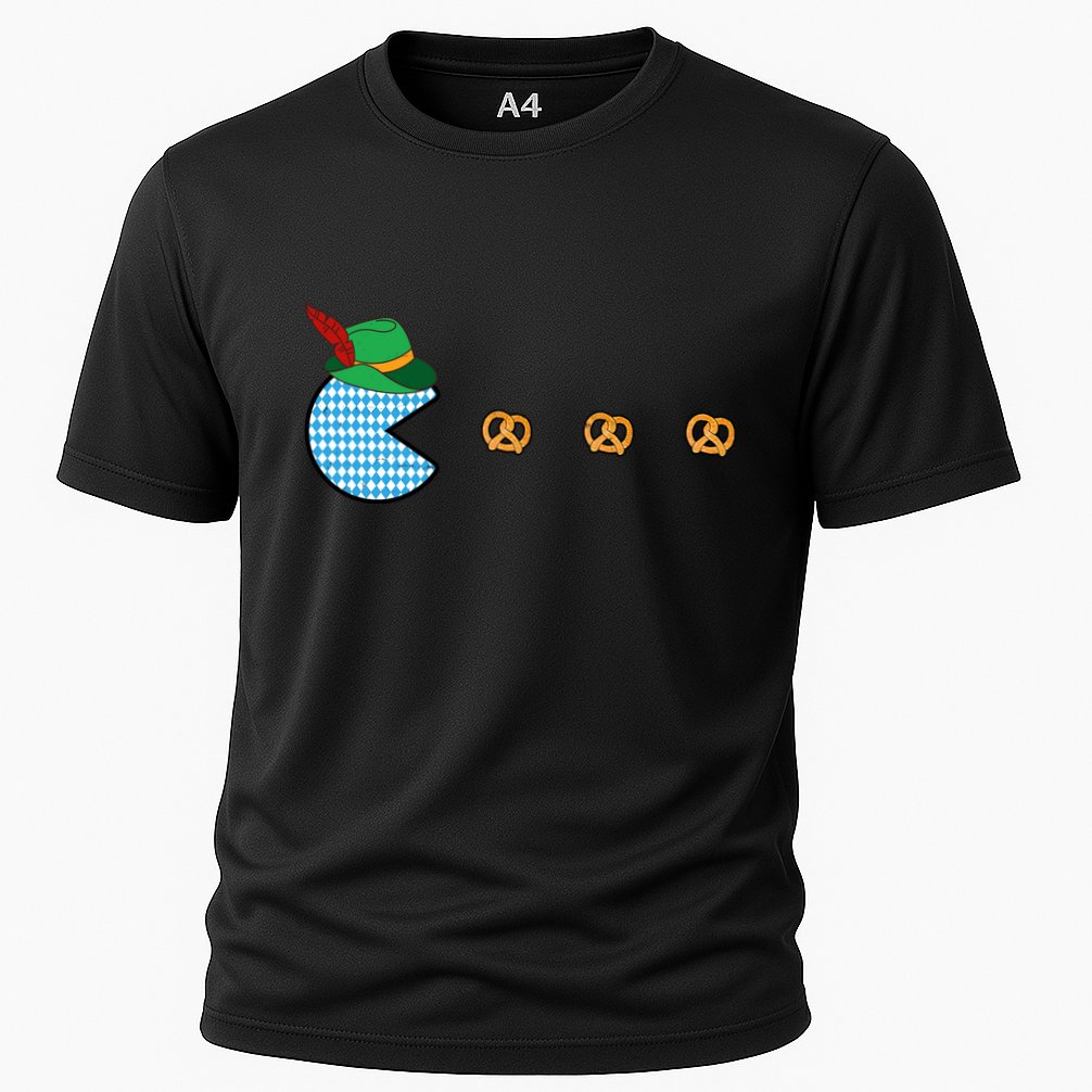 Oktoberfest Video Game Eating Pretzels Retro Gamer Cooling Performance Crew T-Shirt
