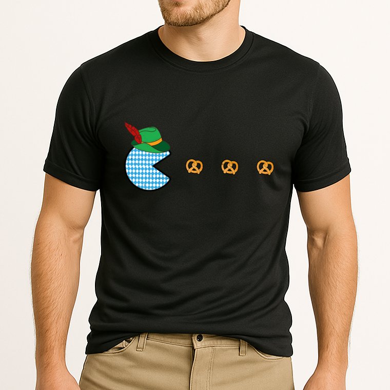 Oktoberfest Video Game Eating Pretzels Retro Gamer Cooling Performance Crew T-Shirt