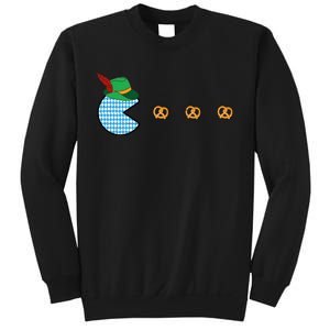 Oktoberfest Video Game Eating Pretzels Retro Gamer Sweatshirt