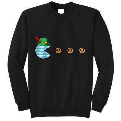 Oktoberfest Video Game Eating Pretzels Retro Gamer Sweatshirt