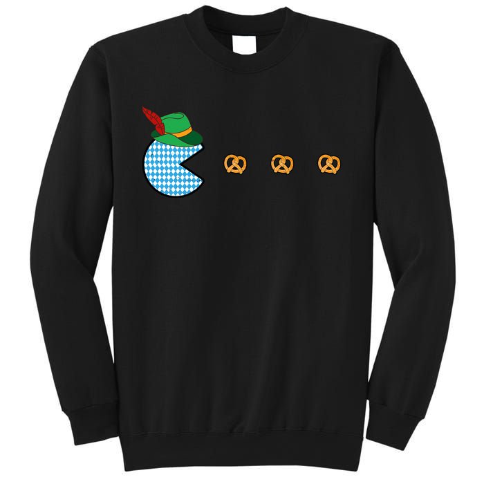 Oktoberfest Video Game Eating Pretzels Retro Gamer Sweatshirt