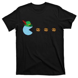 Oktoberfest Video Game Eating Pretzels Retro Gamer T-Shirt