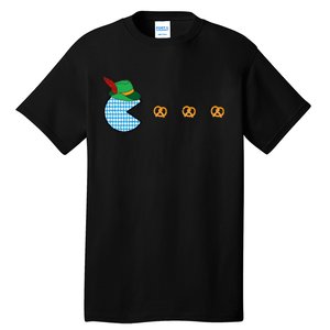 Oktoberfest Video Game Eating Pretzels Retro Gamer Tall T-Shirt