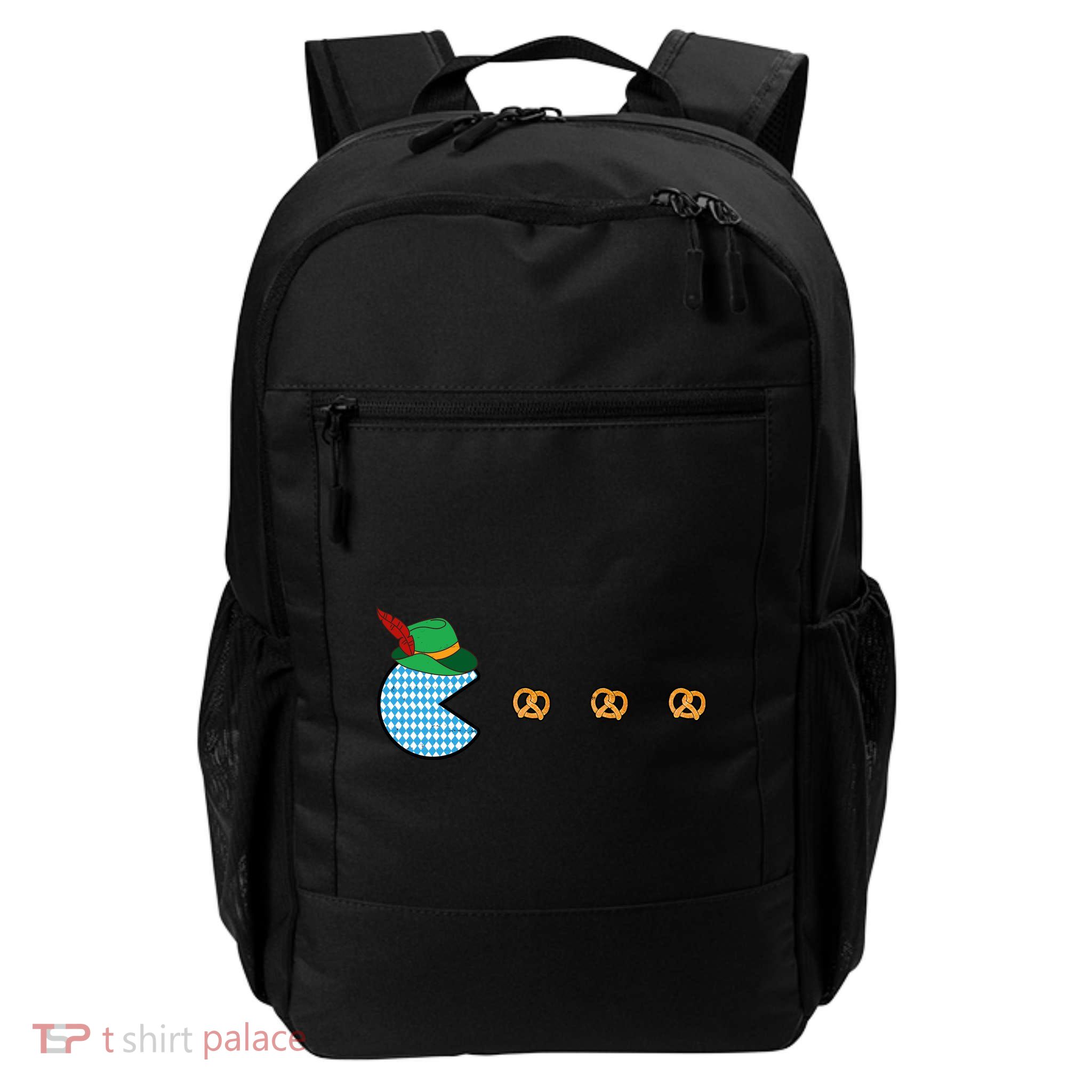 Oktoberfest Video Game Eating Pretzels Retro Gamer Daily Commute Backpack
