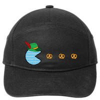 Oktoberfest Video Game Eating Pretzels Retro Gamer 7-Panel Snapback Hat