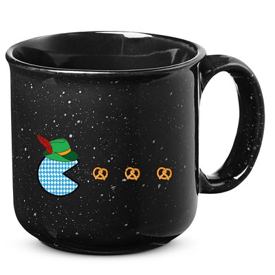 Oktoberfest Video Game Eating Pretzels Retro Gamer 15oz Campfire Ceramic Mug