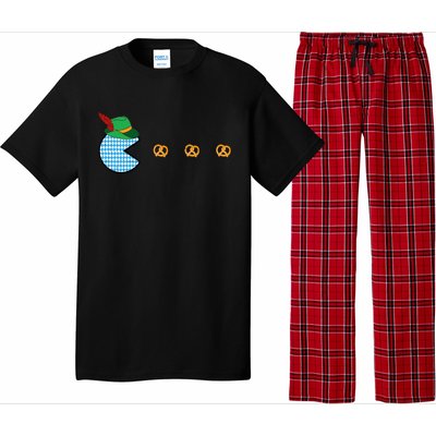 Oktoberfest Video Game Eating Pretzels Retro Gamer Pajama Set