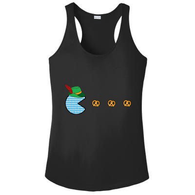 Oktoberfest Video Game Eating Pretzels Retro Gamer Ladies PosiCharge Competitor Racerback Tank