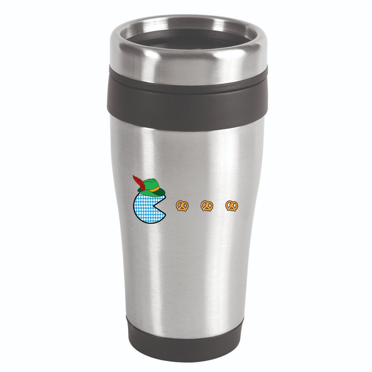 Oktoberfest Video Game Eating Pretzels Retro Gamer 16oz Travel Tumbler