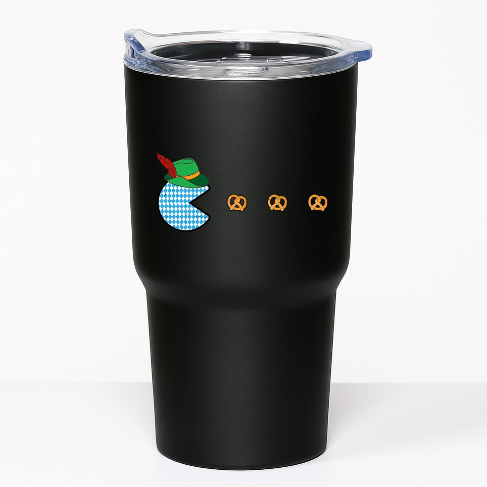 Oktoberfest Video Game Eating Pretzels Retro Gamer Tumbler