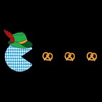 Oktoberfest Video Game Eating Pretzels Retro Gamer Poster