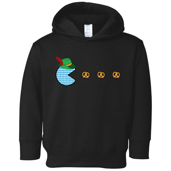 Oktoberfest Video Game Eating Pretzels Retro Gamer Toddler Hoodie