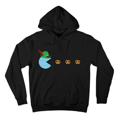 Oktoberfest Video Game Eating Pretzels Retro Gamer Tall Hoodie