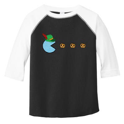 Oktoberfest Video Game Eating Pretzels Retro Gamer Toddler Fine Jersey T-Shirt