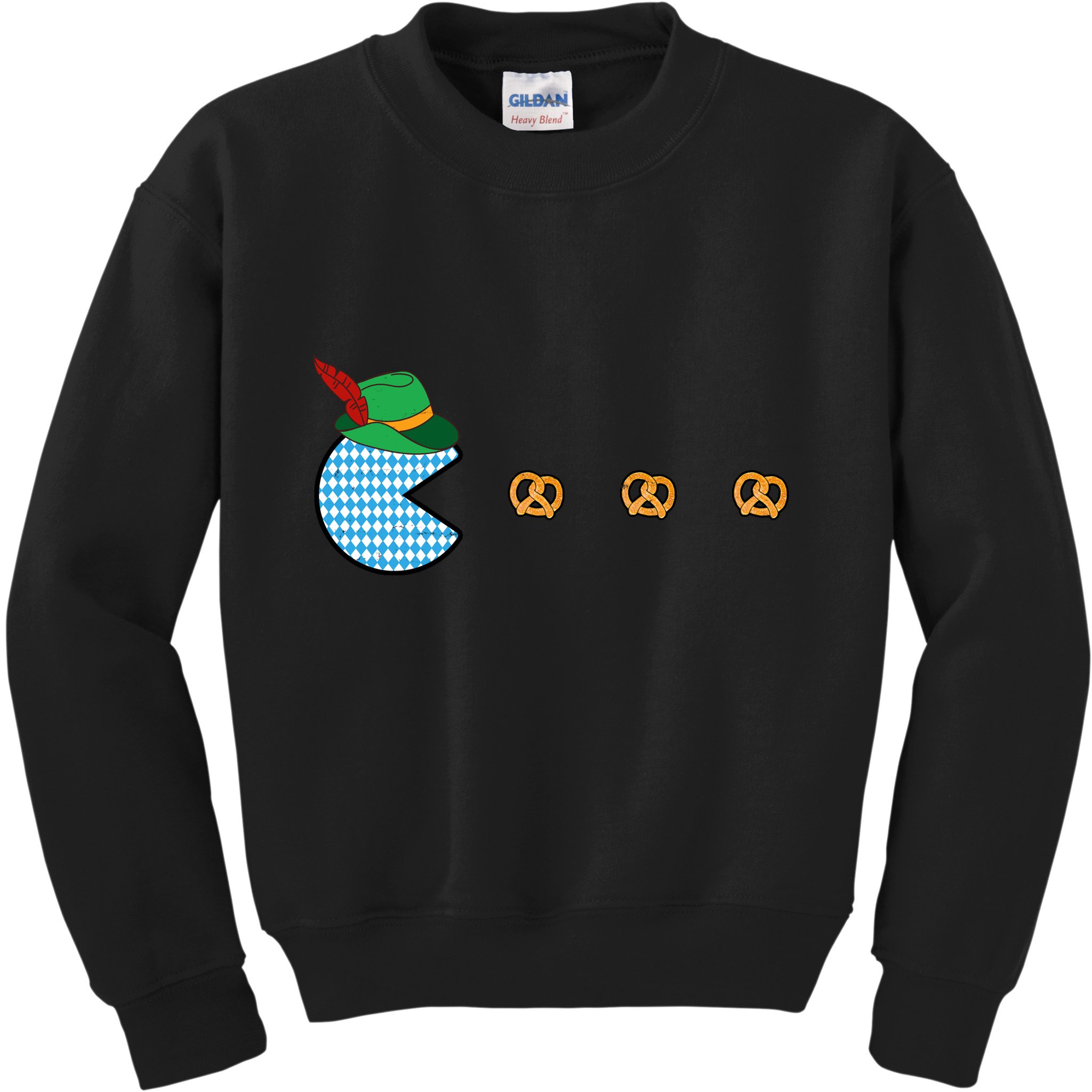 Oktoberfest Video Game Eating Pretzels Retro Gamer Kids Sweatshirt