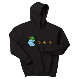 Oktoberfest Video Game Eating Pretzels Retro Gamer Kids Hoodie