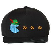 Oktoberfest Video Game Eating Pretzels Retro Gamer Wool Snapback Cap