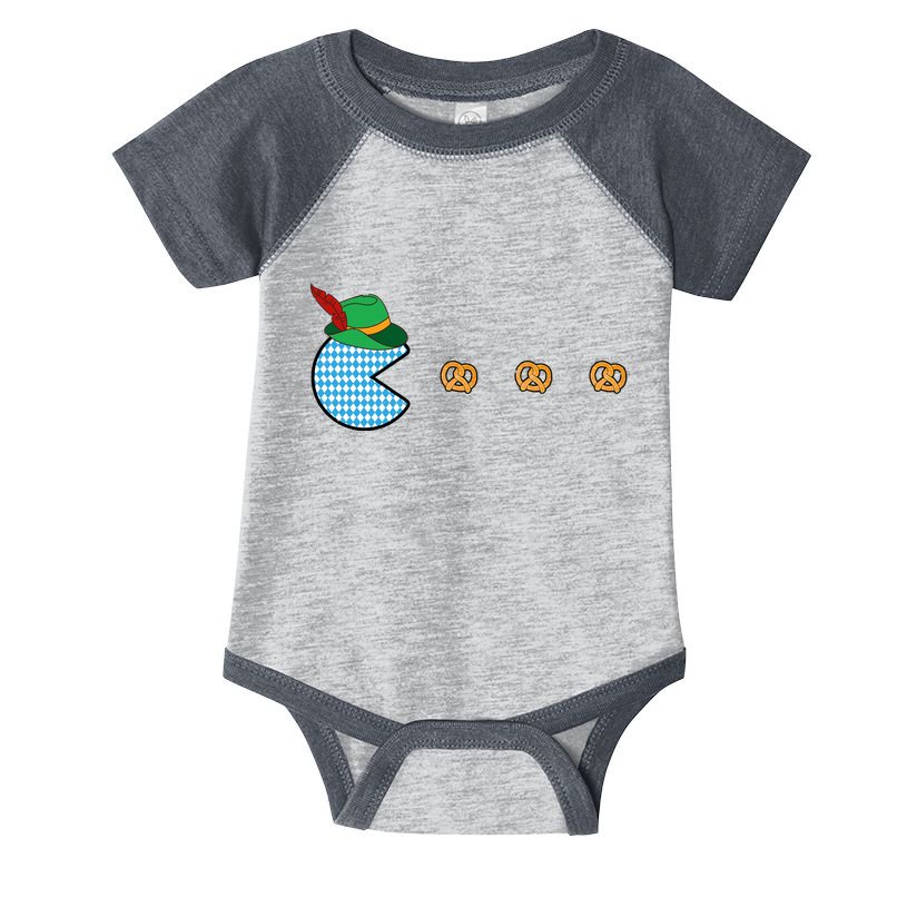 Oktoberfest Video Game Eating Pretzels Retro Gamer Infant Baby Jersey Bodysuit