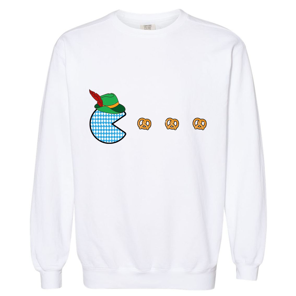 Oktoberfest Video Game Eating Pretzels Retro Gamer Garment-Dyed Sweatshirt