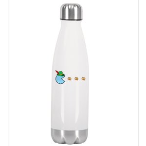 Oktoberfest Video Game Eating Pretzels Retro Gamer Stainless Steel Insulated Water Bottle