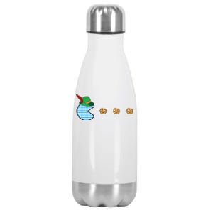 Oktoberfest Video Game Eating Pretzels Retro Gamer Stainless Steel Insulated Water Bottle