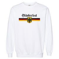 Oktoberfest Vintage German Flag Coat Of Arms Banner Crest Garment-Dyed Sweatshirt