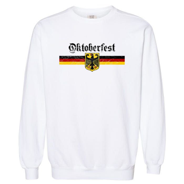 Oktoberfest Vintage German Flag Coat Of Arms Banner Crest Garment-Dyed Sweatshirt