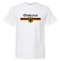 Oktoberfest Vintage German Flag Coat Of Arms Banner Crest Garment-Dyed Heavyweight T-Shirt