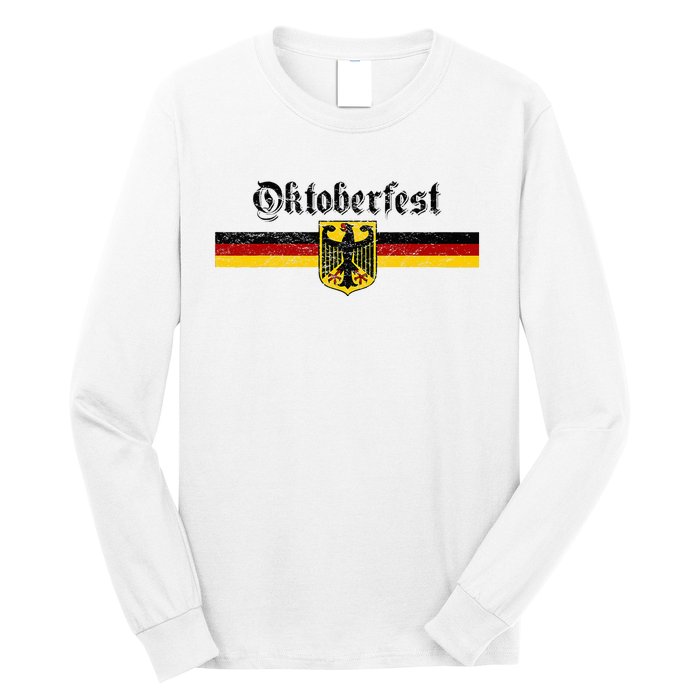 Oktoberfest Vintage German Flag Coat Of Arms Banner Crest Long Sleeve Shirt