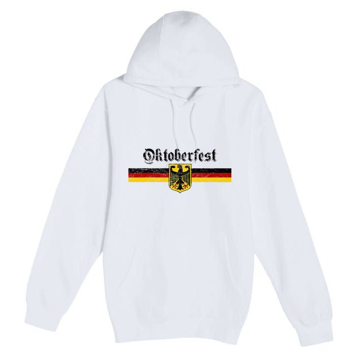 Oktoberfest Vintage German Flag Coat Of Arms Banner Crest Premium Pullover Hoodie