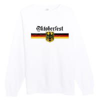 Oktoberfest Vintage German Flag Coat Of Arms Banner Crest Premium Crewneck Sweatshirt