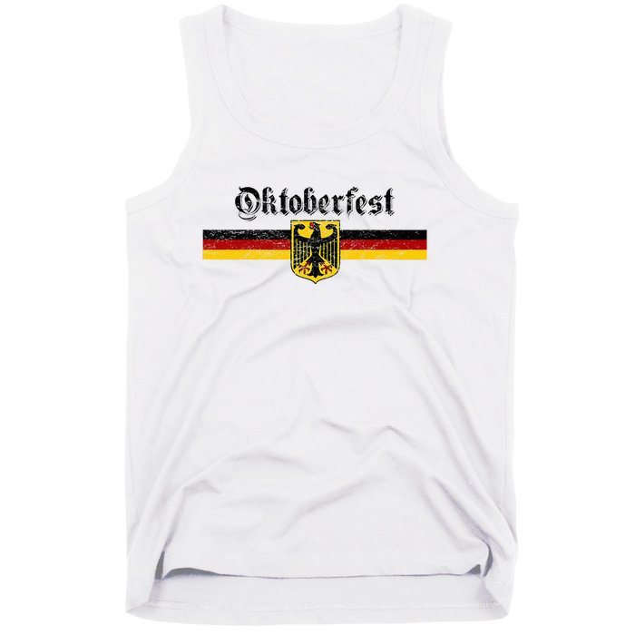 Oktoberfest Vintage German Flag Coat Of Arms Banner Crest Tank Top