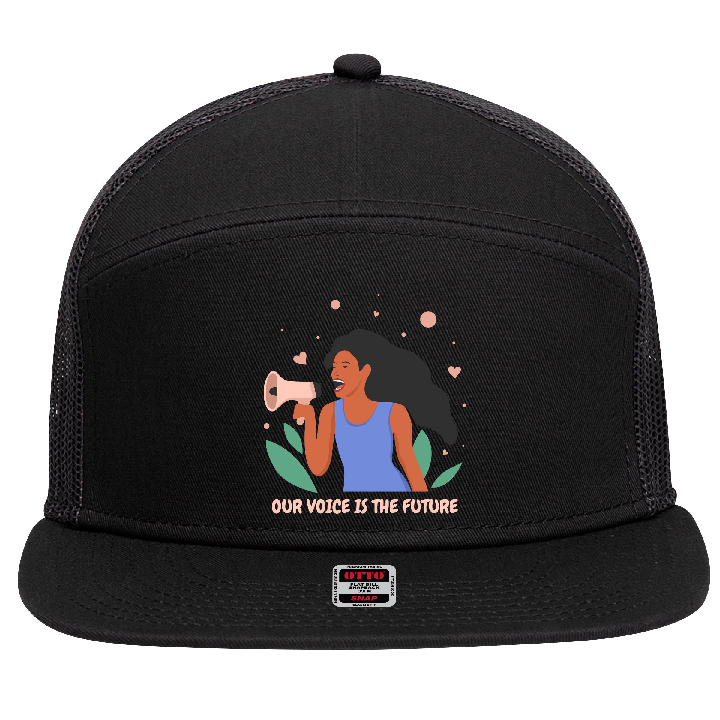Our Voice Is The Future 7 Panel Mesh Trucker Snapback Hat