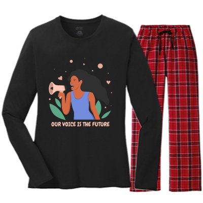 Our Voice Is The Future Women's Long Sleeve Flannel Pajama Set 