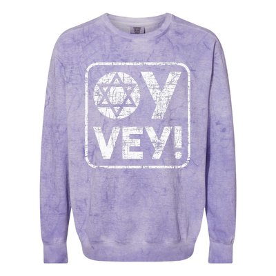 Oy Vey Jewish Jews Israelites Hashana Star Of David Colorblast Crewneck Sweatshirt