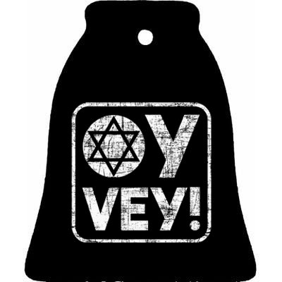 Oy Vey Jewish Jews Israelites Hashana Star Of David Ceramic Bell Ornament