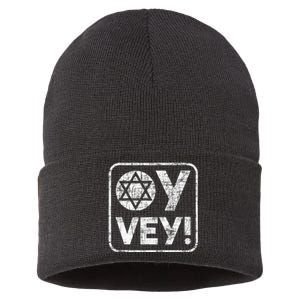 Oy Vey Jewish Jews Israelites Hashana Star Of David Sustainable Knit Beanie