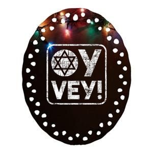 Oy Vey Jewish Jews Israelites Hashana Star Of David Ceramic Oval Ornament