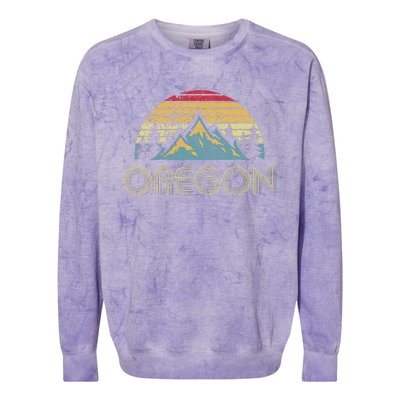 Oregon Vintage Mountains Nature Hiking Colorblast Crewneck Sweatshirt