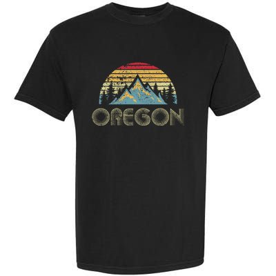 Oregon Vintage Mountains Nature Hiking Garment-Dyed Heavyweight T-Shirt