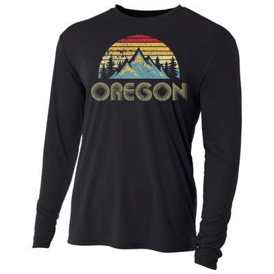 Oregon Vintage Mountains Nature Hiking Cooling Performance Long Sleeve Crew