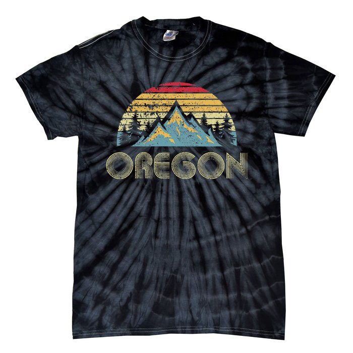 Oregon Vintage Mountains Nature Hiking Tie-Dye T-Shirt